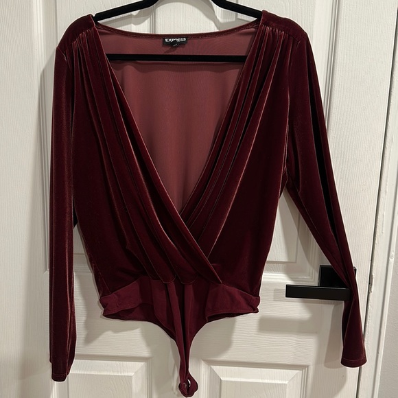 Express Red Velvet Bodysuit - Picture 2 of 6